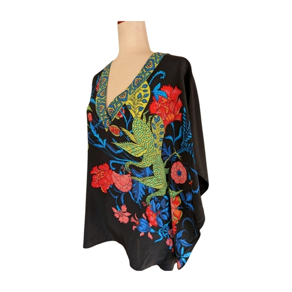 Stunning TIBI‎ Silk Floral Kimono/Kaftan Blouse Size XS - Picture 4 of 10